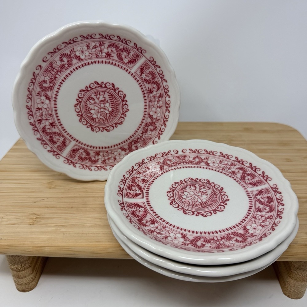 Set of 4 Syracuse China Strawberry Hill Bread Plates 5.5" Restaurant Ware USA